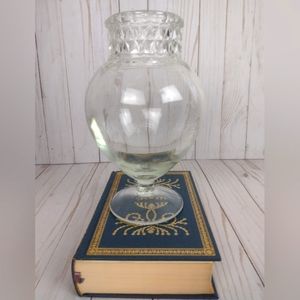 Glass Apothecary Dakota Diamond Cut Drug Store Vintage Retro Yellow Tint